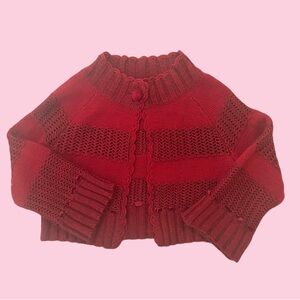 Nanette Lepore Y2K red cropped cardigan size S LIKE NEW